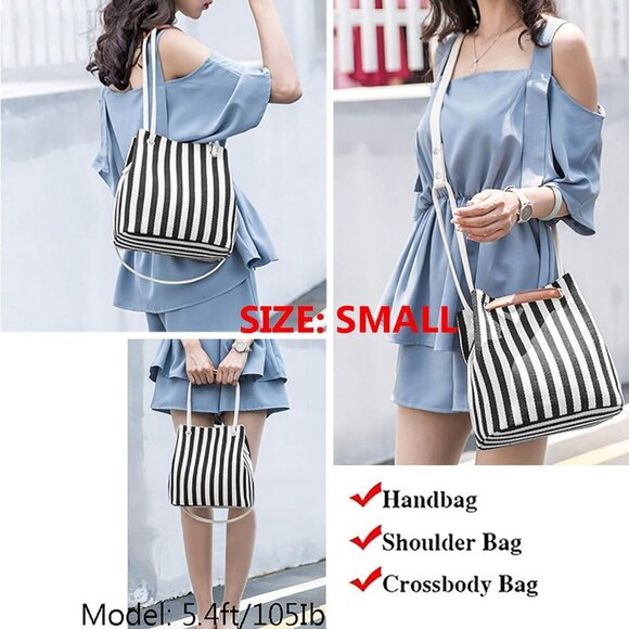 Women's Canvas Tote Bags Small Medium Shoulder Bag Daily Working Handbag for Hol - Picture 9 of 9